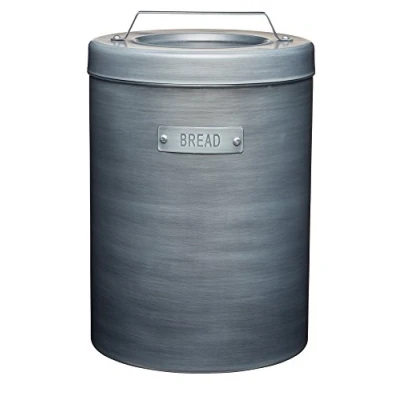 Afbeelding van KitchenCraft Industrial Kitchen Brood Bewaardoos Broodkist 34 x 23 Centimeter Ijzer Grijs