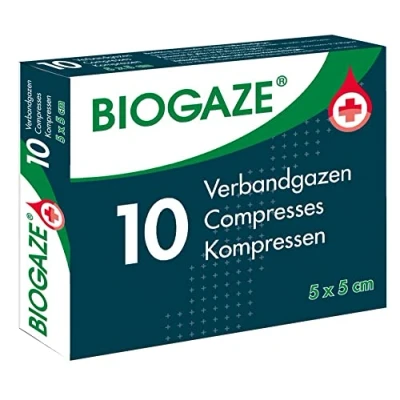Afbeelding van Biogaze Verbandgazen 5 x cm 10 stuks