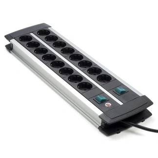 Afbeelding van Premium Alu Line Techniek stekkerdoos 16 voudig Duo zwart 3m H05VV F 3G1,5de stopcontacten zijn schakelbaar per 8