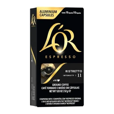 Afbeelding van L&#039;OR Espresso Ristretto Intensity 11 Nespresso* compatibele aluminium koffiecapsules 10 zakjes van capsules (100 dranken)