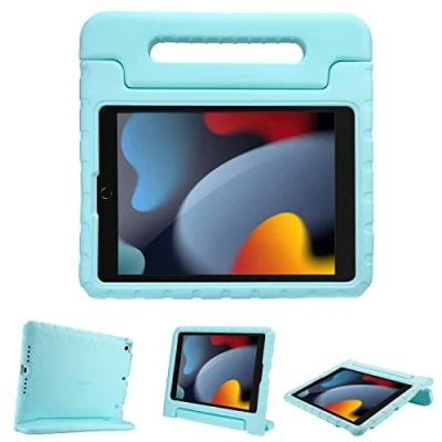 Afbeelding van ProCase Kinderhoes voor iPad 9/iPad 8/iPad 7 (iPad 10,2 inch), Air 3 en Pro 2 10,5 schokbestendig, zeer robuust, van siliconen, aqua