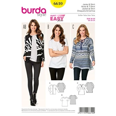 Afbeelding van Burda Naaipatroon 6610 Shirt in variaties en Vest