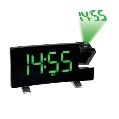 Afbeelding van TFA Dostmann 60.5015.04 Wekker Kwarts Zwart Groot display, USB aansluiting