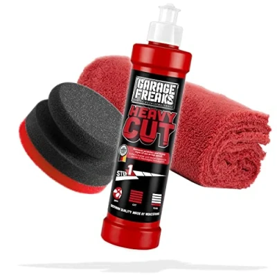 Afbeelding van Garage Freaks Handpolijstset stap 1: Heavy Cut 250 ml verwijdert krassen en gebruikssporen + handpolijstspons microvezel polijstdoek