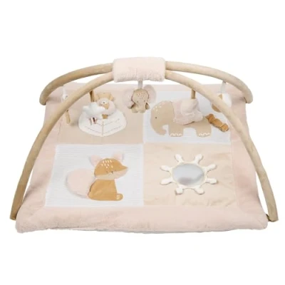 Afbeelding van Nattou FLO, ERNEST &amp; OLI Rechthoekig Speeltapijt met bogen 80 cm Beige