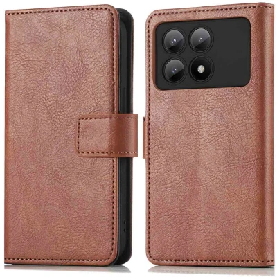 Afbeelding van iMoshion Hoesje Geschikt voor Xiaomi Poco X6 Pro Met Pasjeshouder Luxe Bookcase Bruin