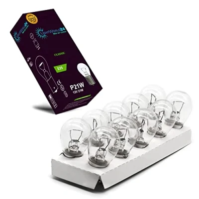 Afbeelding van LIGHTWORLD24 10 stuks P21W 12V 21W BA15s kogellampen voor remlicht, mistlampen, achteruitrijlicht, dagrijverlichting auto