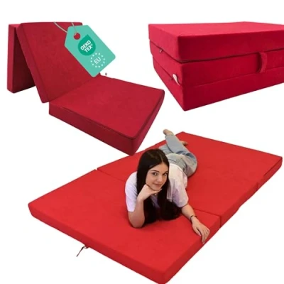 Afbeelding van Odolplusz Vouwmatras opvouwbare matras gastenmatras reismatras (rood, 120x200x10 cm)
