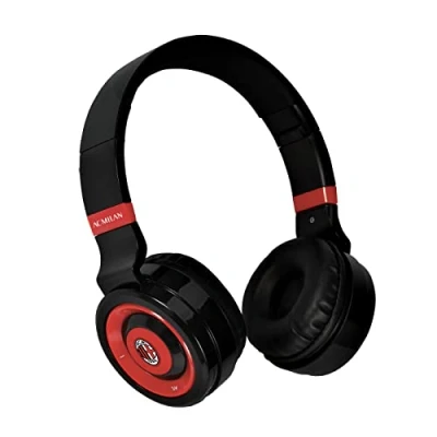 Afbeelding van AC Milan draadloze hoofdtelefoon, draadloos, over ear, Bluetooth opvouwbaar, hoofdtelefoon met geïntegreerde microfoon, hifi stereo, micro SD slot, FM radio voor