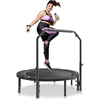 Image de VEVOR Mini trampoline pliable fitness rebounder 1315 mm avec poignée pour adulte