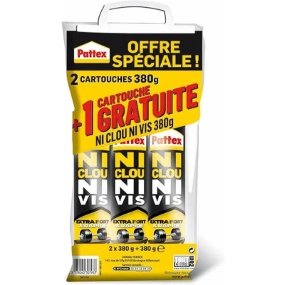Afbeelding van Mounting adhesive Pattex 380 g x 2