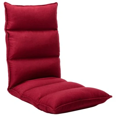 Image de vidaXL Chaise pliable de sol Rouge bordeaux Tissu336592