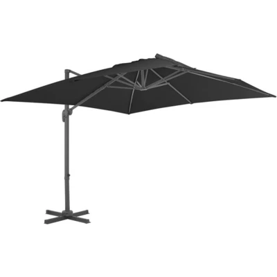 Afbeelding van Zweefparasol met aluminium paal 3x3 m zwart