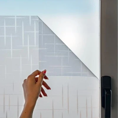 Afbeelding van MARAPON® Raamfolie met sterrenpatroon, 60 x 200 cm, inclusief e boek tips. Plakplastiek voor raam, plakfolie raam statische hechting, mat