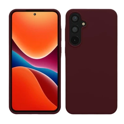 Afbeelding van kwmobile telefoonhoesje geschikt voor Samsung Galaxy A55 5G Hoesje met siliconen coating Smartphone case in bordeaux violet