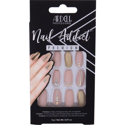 Afbeelding van False nails Ardell Nail Addict Nude Jeweled (24 pcs)