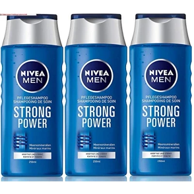 Afbeelding van NIVEA MEN Strong Power Shampoo Verrijkt met zeemineralen Milde formule Voordeelverpakking 6 x 250 ml