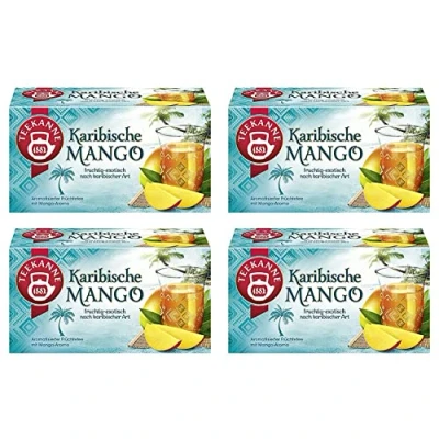 Afbeelding van Set van 4 theepotten Caribische Mango nationale thee (4 x 45 g, elk 20 theezakjes)