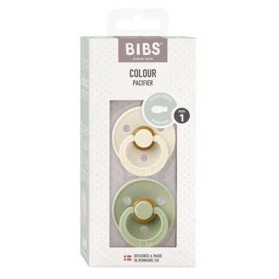 Afbeelding van BIBS Colour Fopspeen Symmetrisch Stage 2 Ivory/Sage Duopack