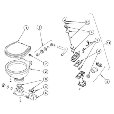 Afbeelding van johnson pump reparatieset voor scheepstoilet compact model