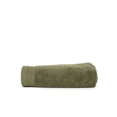 Afbeelding van The One Towelling Organic Handdoek 50 x 100 cm Hoge vochtopname Met ophanglus 550 gr/m² 100% Organisch katoen Olijfgroen