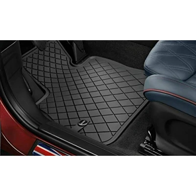 Afbeelding van Originele MINI all weather vloermatten rubberen LHD Essential Black voorzijde F55/ F56