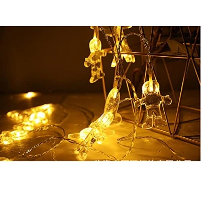 Afbeelding van NIWWIN Astronaut ruimteschip raket verlichting ketting kinderen slaapkamer led hangers licht voor tuin party kerstdecoratie verjaardag (warm)