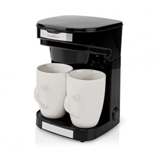 Afbeelding van Koffiezetapparaat Nedis (2 Kops, Herbruikbaar filter, Incl. kopjes)