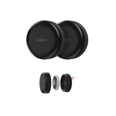 Afbeelding van Belkin Waterdichte beschermring met sticker voor AirTag (duurzame en krasbestendige bescherming, accessoires skateboards, aanhangers, drones, fietsen enz., zwart, 2 stuks)