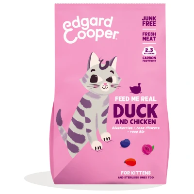 Afbeelding van Edgard&amp;Cooper Kitten Eend&amp;Kip Kattenvoer 325 g