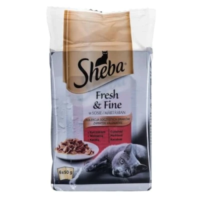 Afbeelding van Sheba Fresh &amp; Fine Mini Vleesgerechten in Saus 6 x 50g