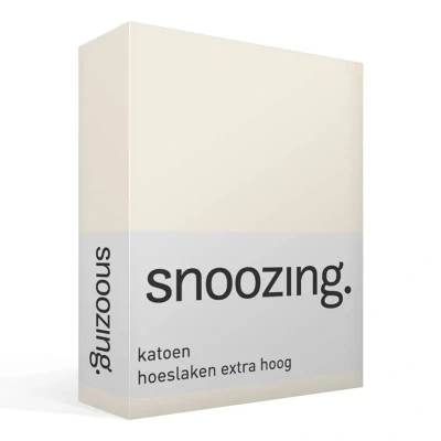 Afbeelding van Snoozing Katoen Extra Hoog Hoeslaken Tweepersoons 140x220 cm Ivoor