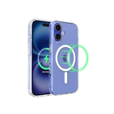 Image de Belkin SheerForce Coque de protection pour téléphone portable magnétique compatibilité avec MagSafe plastique clair Apple iPhone 16