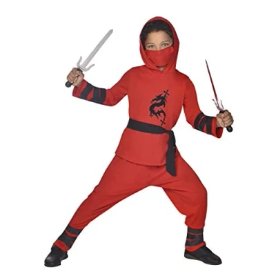 Afbeelding van Amscan Ninja Warrior kostuum voor kinderen, rood, 4 6 jaar, Rood