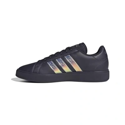 Afbeelding van adidas Grand Court Base 2.0 Shoes Sneakers voor dames, Aurora Zwart/Aurora Zwart/Schaduw Paars