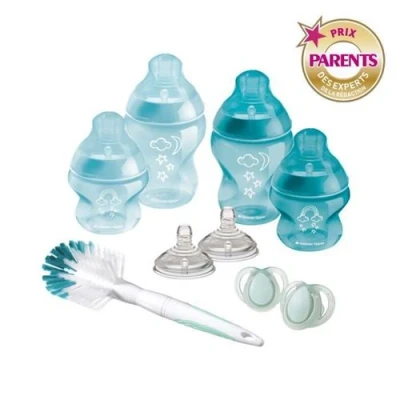 Image de Biberon Kit Naissance Nouveau Né Closer to Nature, Tétine Imitant le Sein Maternel, Valve Anti Colique, Bleu