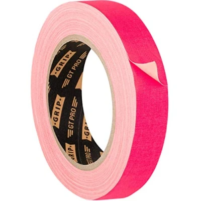 Afbeelding van GRIP Eventbasics Hula Hoop Tape GT PRO Neon Pink, 25 mm x m, zwart licht, UV actieve Gaffa, mat