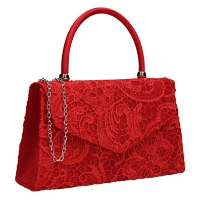Afbeelding van SwankySwans Kendall Lace Smart Elegant Dames Koppeling (2 stuks), Rood