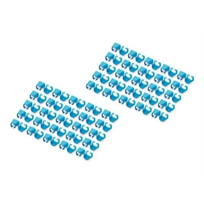 Image de DIGITUS Clips de codage couleur câble pour raccordement bleu (pack 100)
