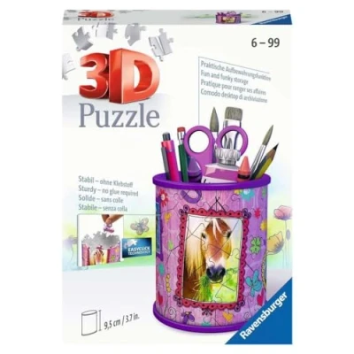 Afbeelding van Ravensburger Pennenbak Paarden 3D puzzel 54 stukjes