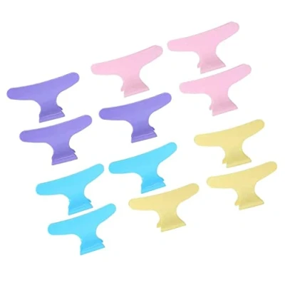 Afbeelding van 12 stuks antislip haarklemmen, kleurrijke haarspeldjes mooie vlinder haar houden clip haarsectie klauw styling tool (Kleurrijk)