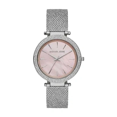 Afbeelding van Michael Kors DARCI dameshorloge, 39 mm kast, uurwerk met 3 wijzers, roestvrijstalen armband, zilver.