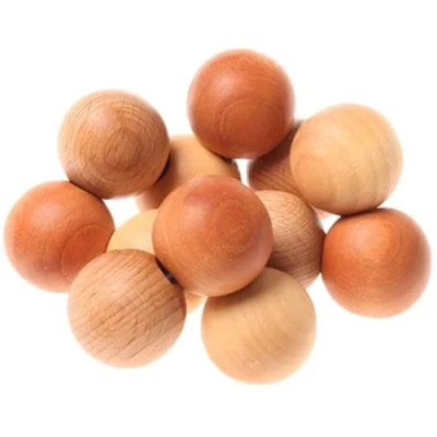 Afbeelding van Grimm&#039;s Grijpring met houten kralen naturel