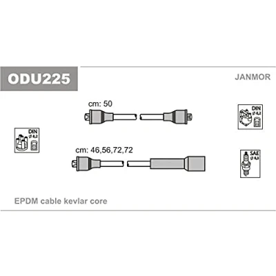 Afbeelding van JANMOR ODU225 Bougiekabelset OPEL: Kadett E Saloon, D Hatchback