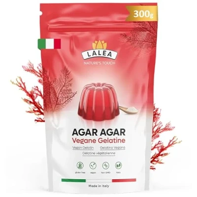 Afbeelding van agar poeder 300 g, plantaardige natuurlijke gelatine voor gelei, desserts, jam, vervanging rundergelatine blad, rijk aan vezels, plantaardig, veganistisch