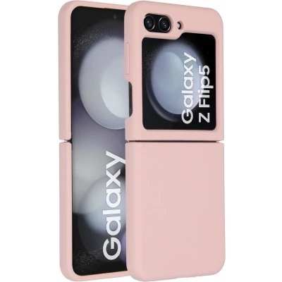 Afbeelding van Accezz Hoesje Geschikt voor Samsung Galaxy Z Flip 5 Siliconen Liquid Silicone Backcover Roze