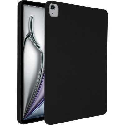 Afbeelding van Accezz Liquid Silicone Backcover met penhouder voor de Apple iPad Air 13 inch (2025) M3 / (2024) M2 Zwart