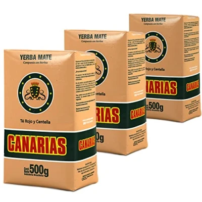 Image de Yerba Maté Canarias Rojo Centella 1.5 kg (3x500g)+ échantillon cadeau (40g):Riche en antioxydants et vitamines, accélère le métabolisme, sans sucre!