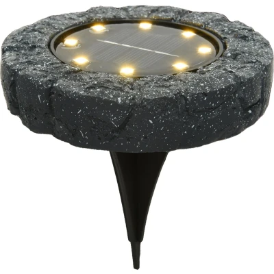 Afbeelding van Solar grondspot Lumineo Ø 11.2 cm (8 LEDs, Steeneffect, Rond)