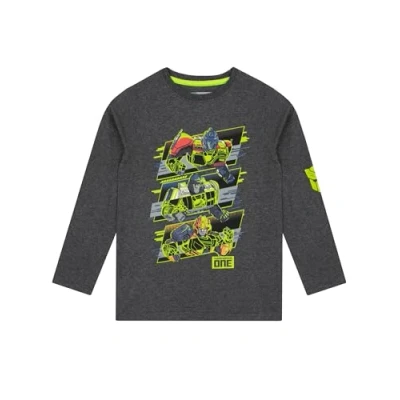 Afbeelding van Transformers jongens T shirt Megatron, Bumblebee Y Optimus Prime voor kinderen en met lange mouwen jongens, grijs.